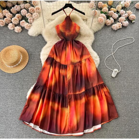 ZARA BLOGGER FAVORITE TIE DYE PRINTED DRESS - Picture 8 of 9